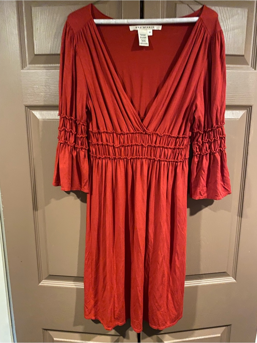 Beautiful Max Studio dress or long tunic in burnt orange/red color. Size Medium